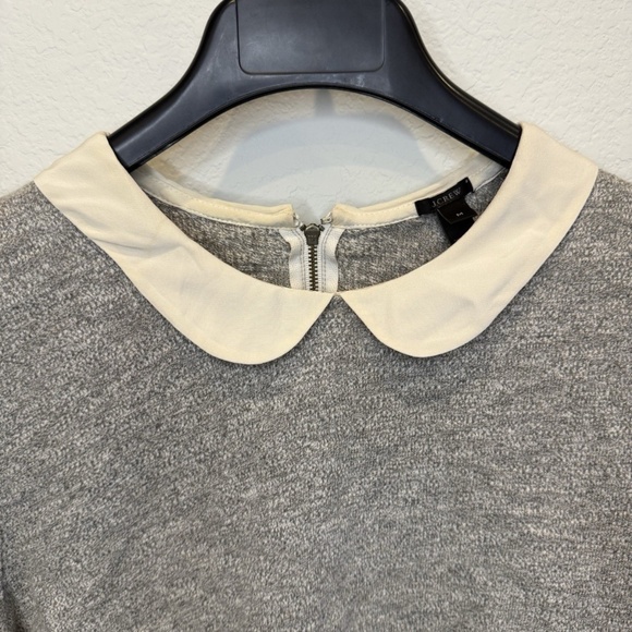 JCrew Peter Pan collar gray cream silk trim Medium - Picture 2 of 8